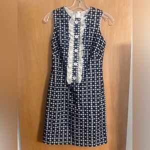 EUC Retro Look Navy and White Shoshanna Sleeveless Dress